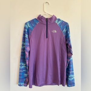 The North Face 1/4 Zip Pullover Purple Size XL